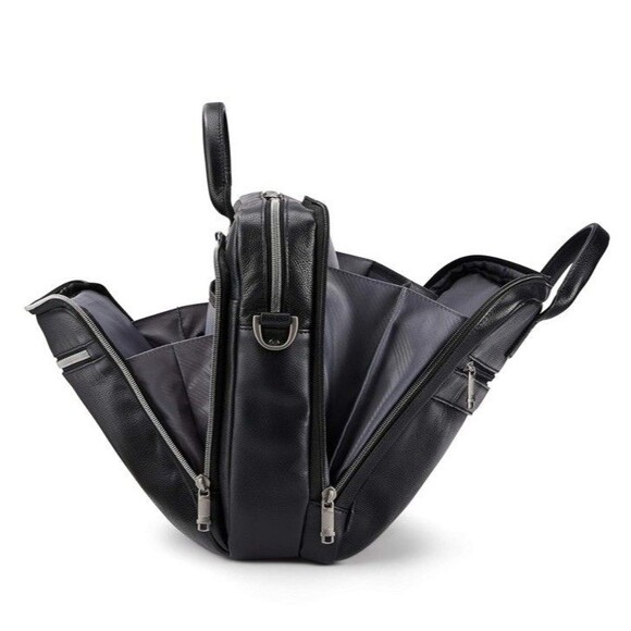 Samsonite Classic Leather Toploader Briefcase With Shoulder Strap - Picture 4 of 16